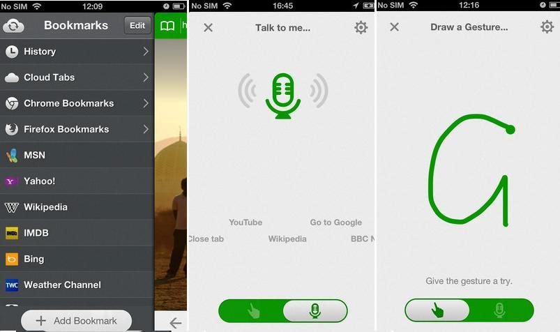 Navegador gratuito mediante voz y control de gestos para iPad, Iphone, iPod y Android