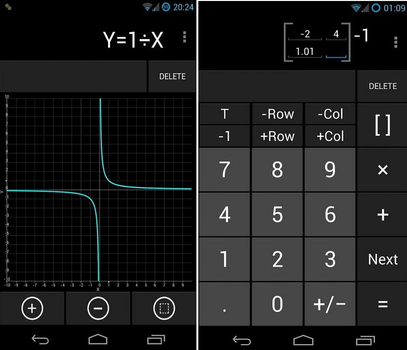 Calculadora gráfica y matricial gratis para Android