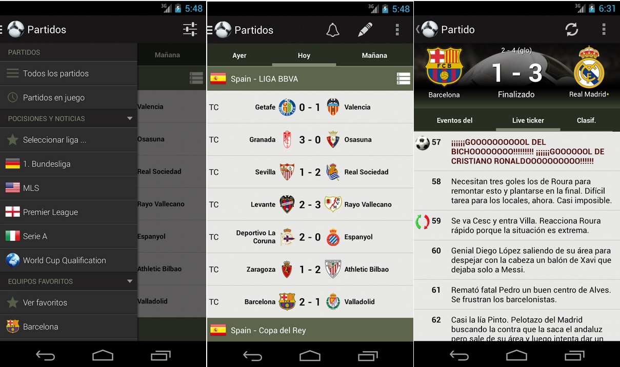 Siga los resultados de los torneos de fútbol del planeta gratis, para iPhone, iPad, iPod, Android