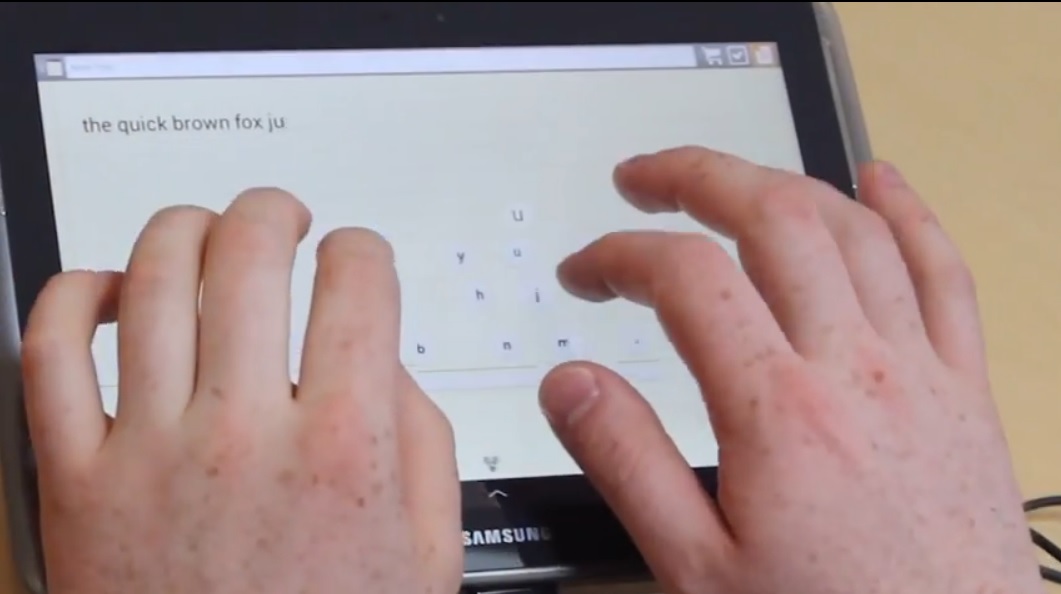 Nuevo teclado virtual que se adapta a la posición de los dedos