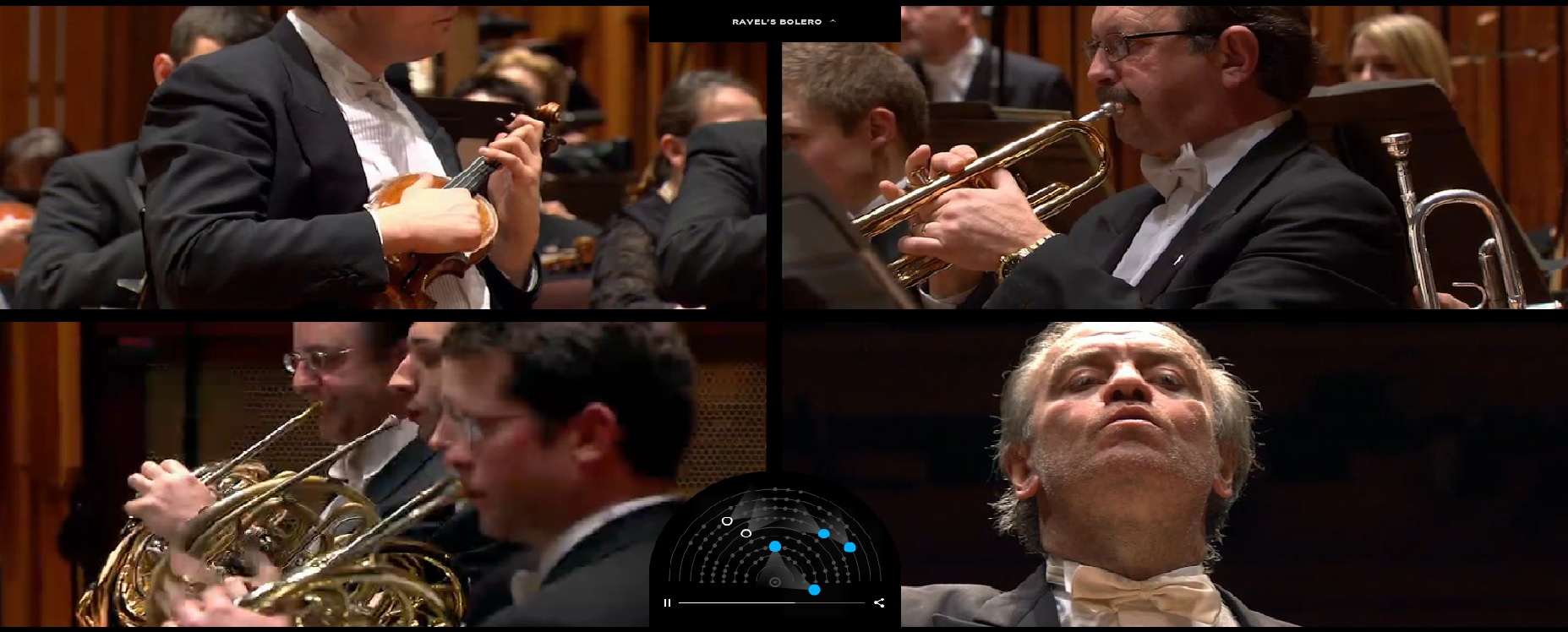 Sitio interactivo que permite escoger desde dónde mirar a la Orquesta Sinfónica de Londres tocando