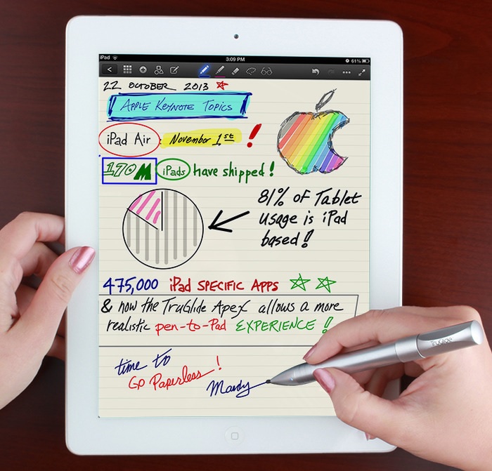 Stylus avanzado hace más fácil escribir sobre una tablet
