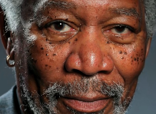 Pintura y no foto de Morgan Freeman, hecha desde un iPad
