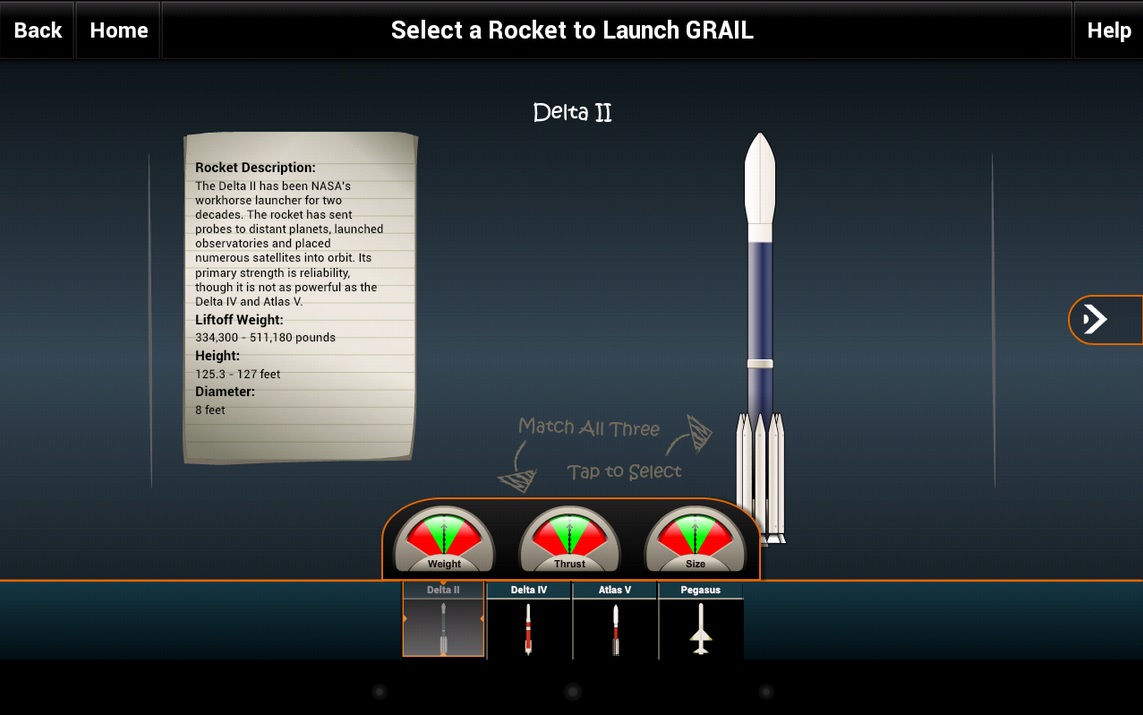 Aplicativo de la NASA para niños que enseña sobre cohetes, gratis para iPhone, iPad, iPod, Android
