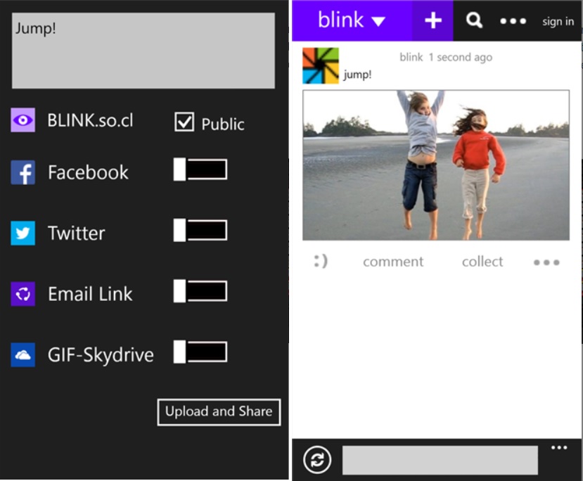 Tome ráfagas de fotos y compártalas como .GIF, gratis para Windows Phone