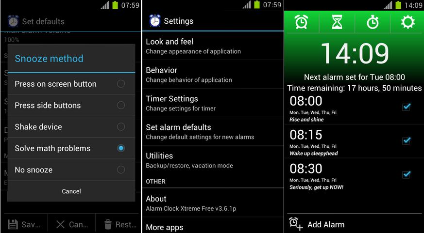 Alarma con variedad de opciones para no quedarse dormido, gratis para Android