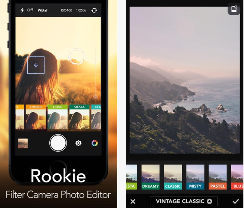 Rookie es una aplicación completísima, tanto para tomar fotografías, como para editarlas.