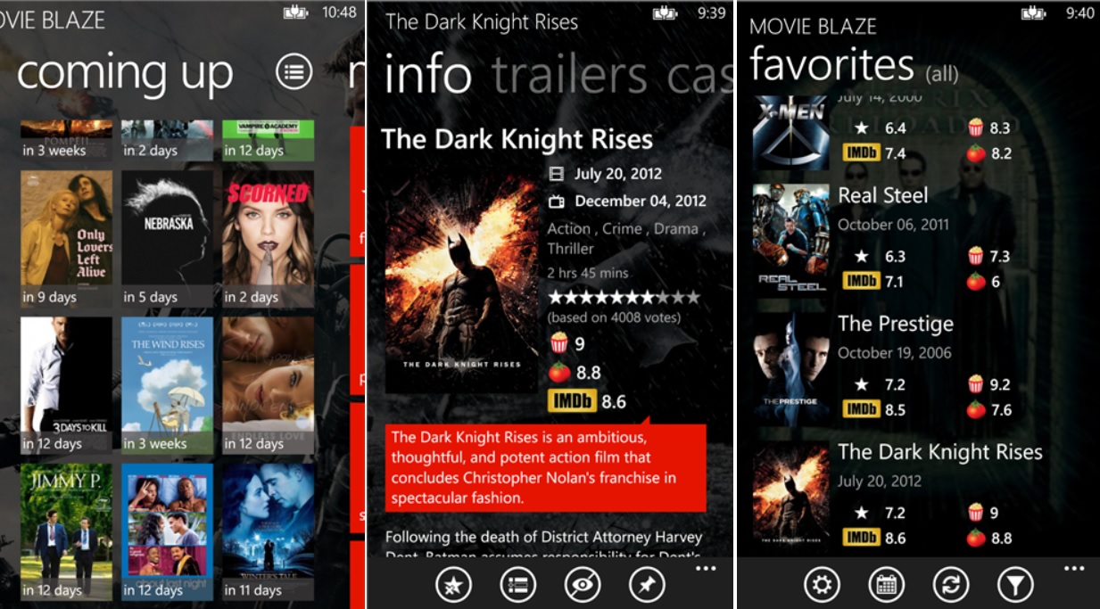 Manténganse al tanto de las películas que quiere ver, gratis para Windows Phone
