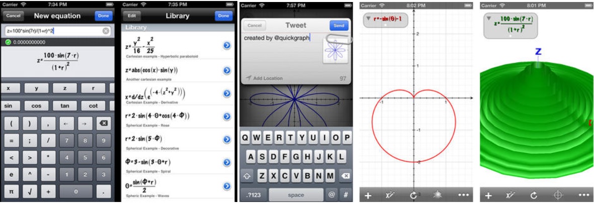 Calculadora gráfica, gratis para iPhone, iPad, iPod