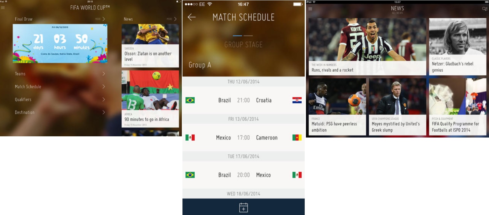 La aplicación oficial de la FIFA para la Copa Mundial, gratis para iPhone, iPad, iPod, Android