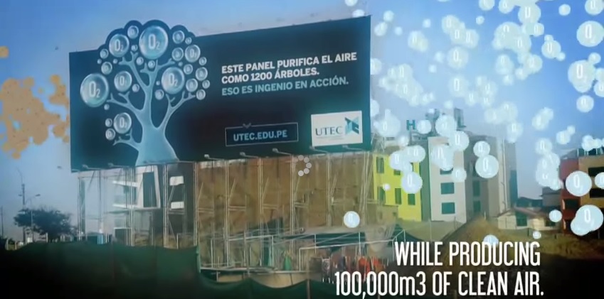 En Perú crean valla publicitaria que descontamina el aire