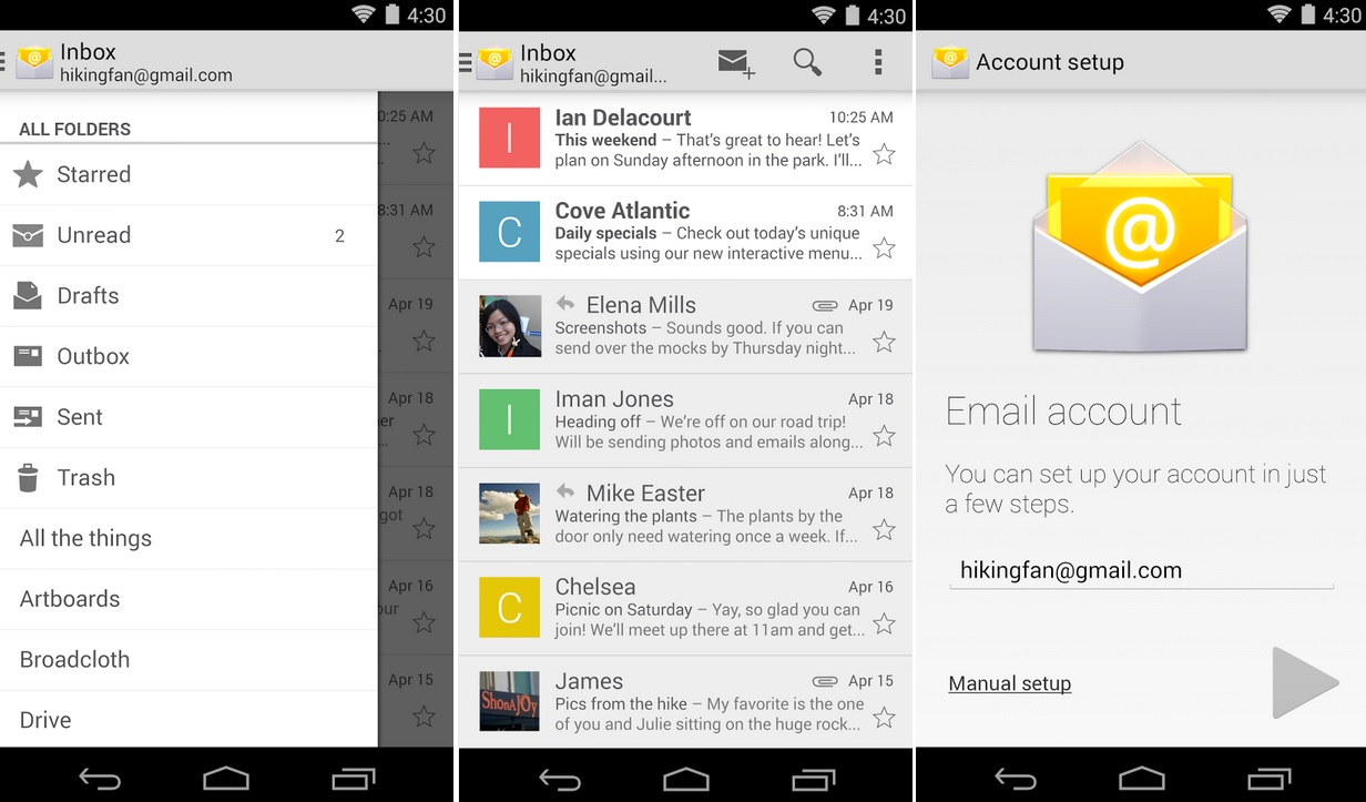 Correo de Google para administrar Hotmail, Yahoo mail, Outlook, gratis para Android