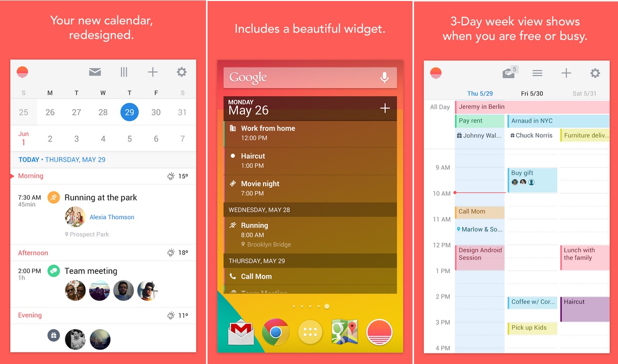 Calendario inteligente para iPhone, iPad, iPod, Android