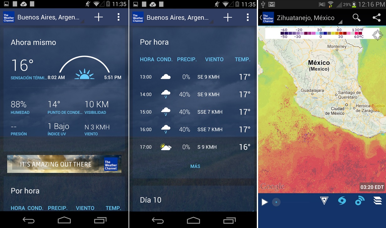 Pronósticos del clima, mapas, gratis para iPhone, iPad, iPod, Android, WIndows Phone
