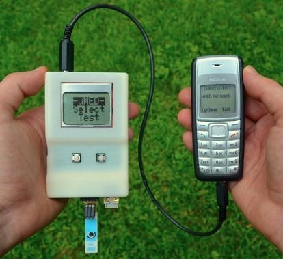 Dispositivo portátil para análisis médicos y transmisión de resultados mediante el teléfono