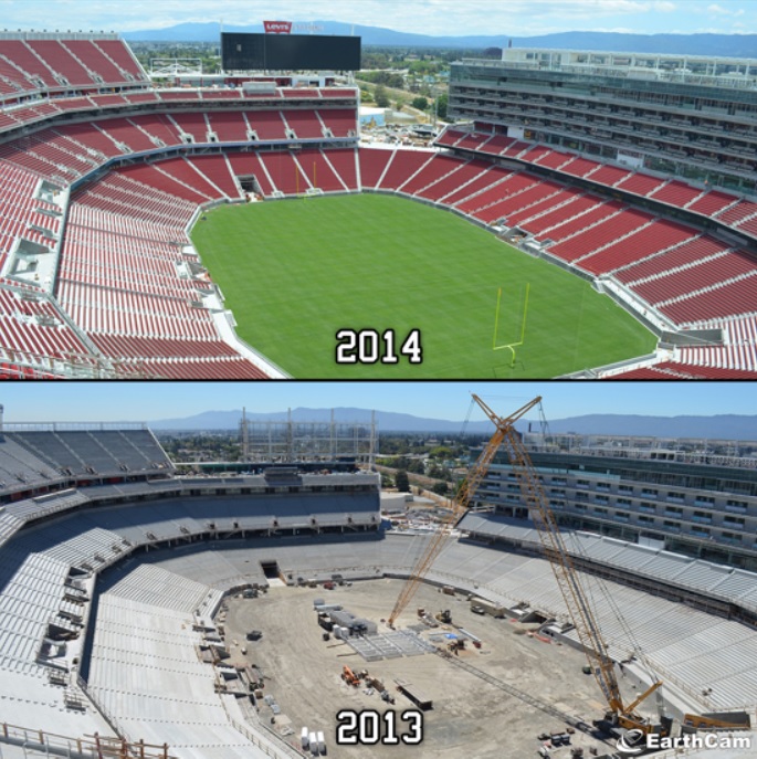 Vea la construcción de 29 meses de un estadio en 2 minutos