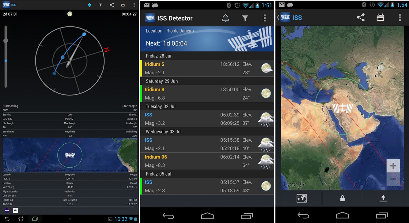 Sepa cuándo y dónde observar la Estación Espacial Internacional, gratis para Android