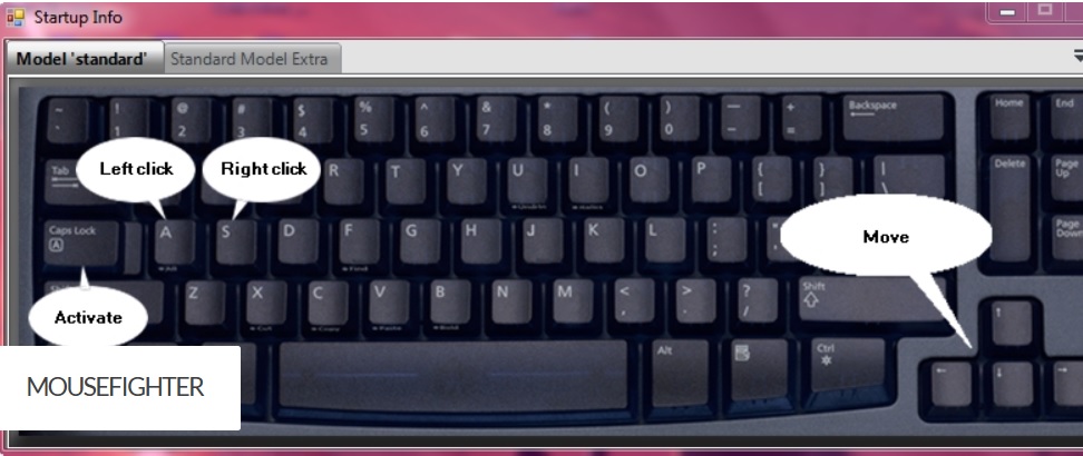 Emule el ratón de computador con el teclado