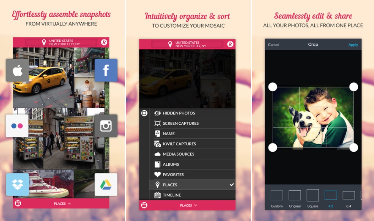 Organice y comparta fotos de diferentes fuentes en un solo lugar, gratis para iPhone, iPad, iPod