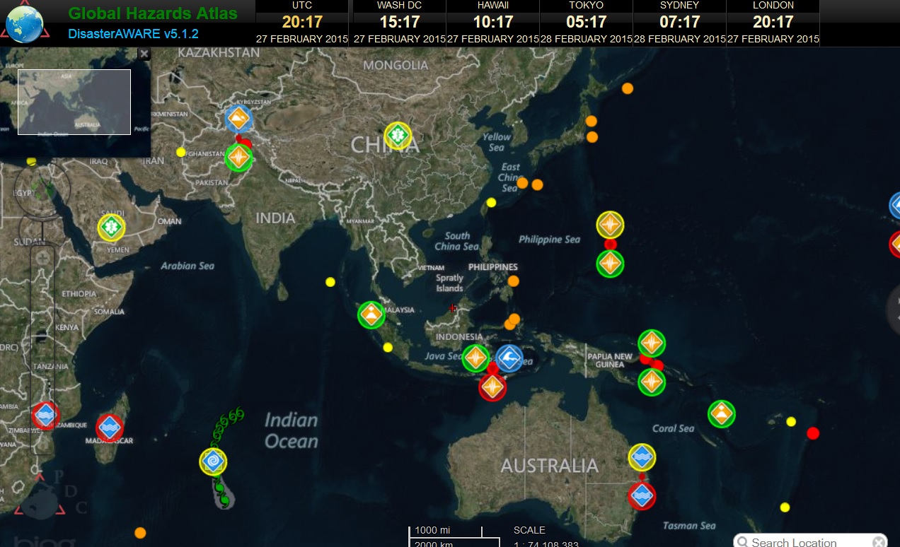 Sitio web para seguir los desastres naturales en tiempo real