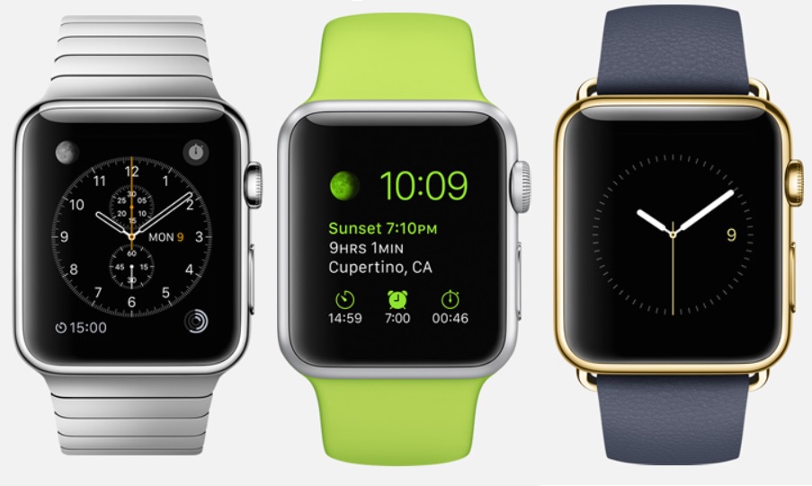 El Reloj inteligente Apple Watch en tres modelos y dos tamaños, incluso uno de oro
