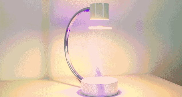 Lámpara que ilumina gracias a un disco flotante