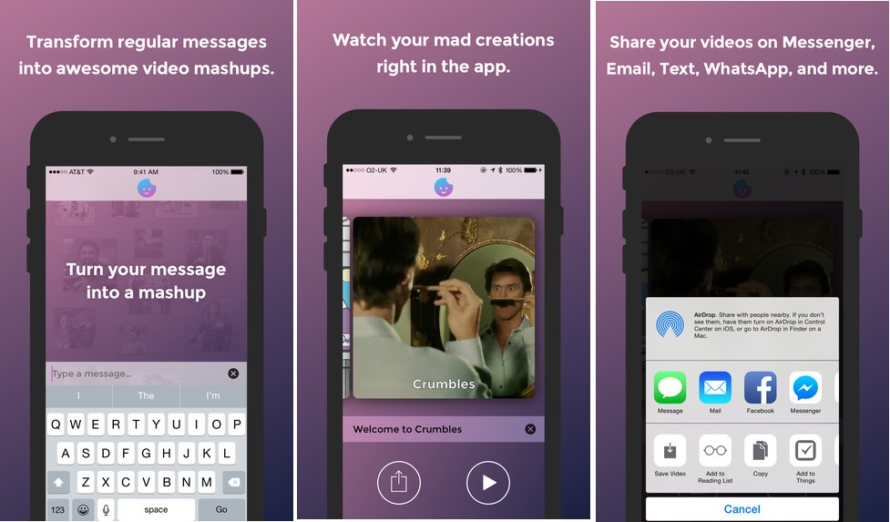 Convierta sus mensajes de texto en una combinación de videos, gratis para iPhone y iPad