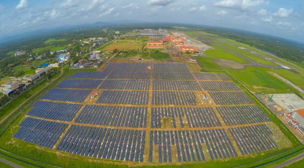 El primer aeropuerto que funciona al 100% con energía solar se encuentra en India