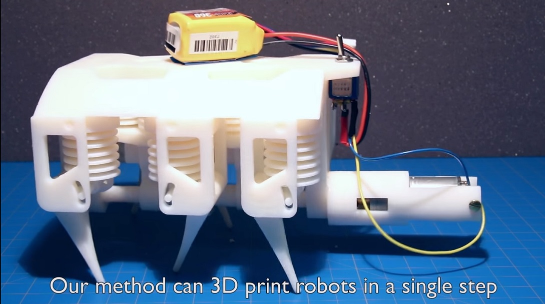 Impresora 3D produce robot hidráulico listo para trabajar