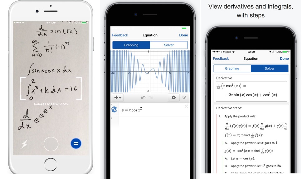 Resuelva ecuaciones matemáticas tomando una foto, gratis para iPhone, iPad, iPod