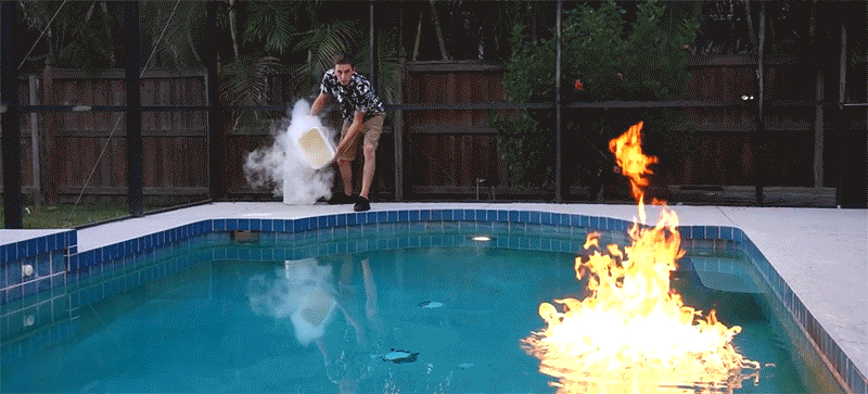 Puede el nitrógeno líquido apagar el fuego en una piscina?