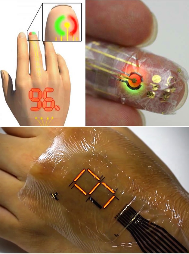 Esta piel electrónica ultra flexible convierte su mano en una pantalla