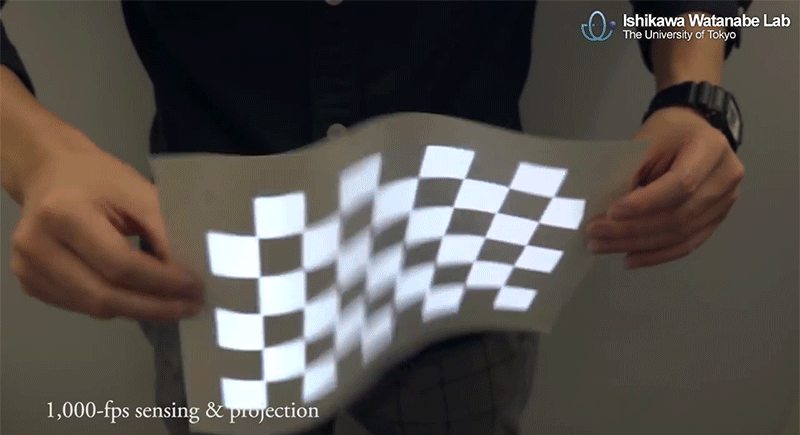 Asombroso proyector en tiempo real sobre superficies no rígidas