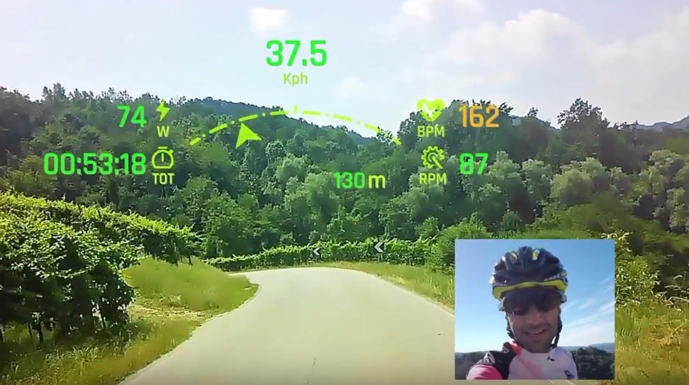 Gafas de ciclismo muestran datos sin bloquear su vista