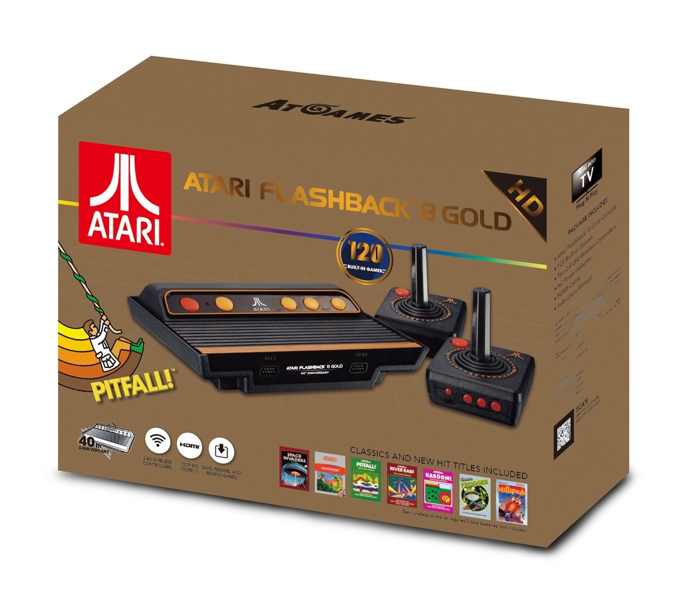 Atari Flashback 8 Gold, retro, pero con HDMI, mandos inalámbricos y 120 juegos