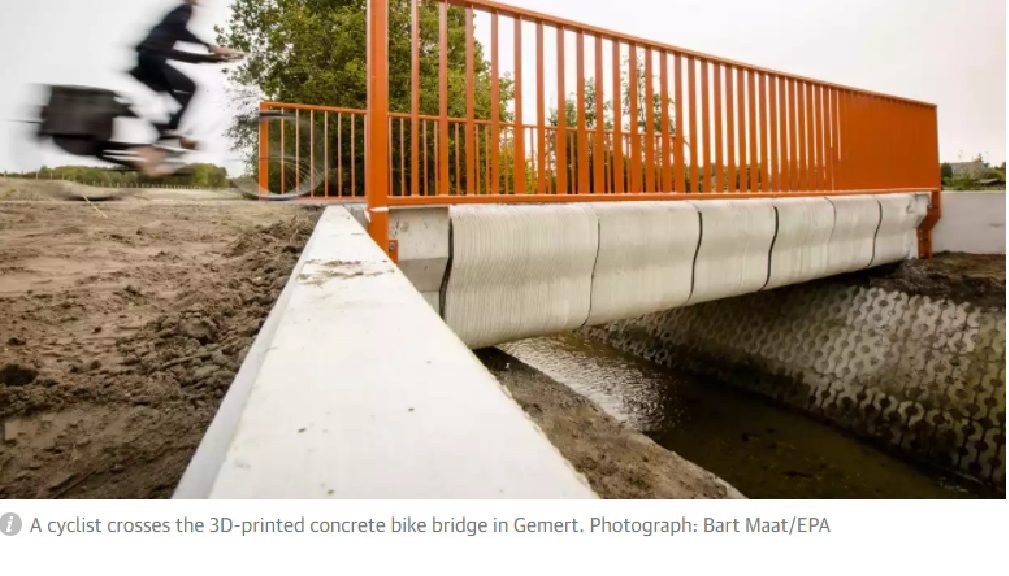 Primer puente impreso en 3D del mundo se abre a ciclistas en Holanda