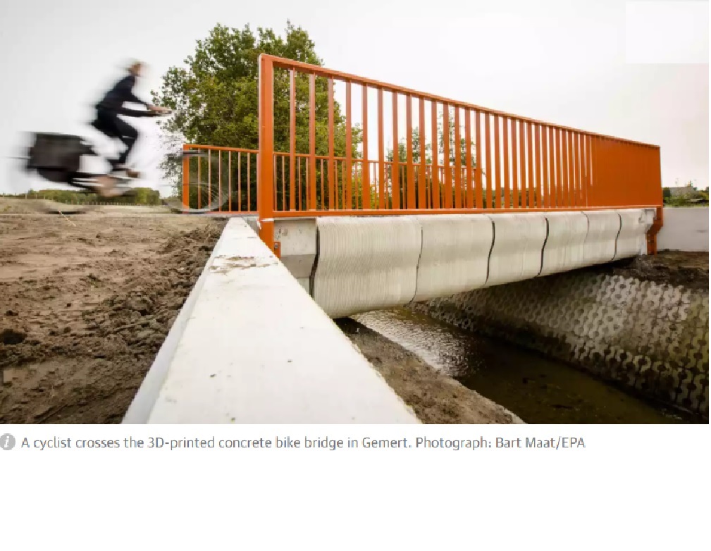 Primer puente impreso en 3D del mundo se abre a ciclistas en Holanda