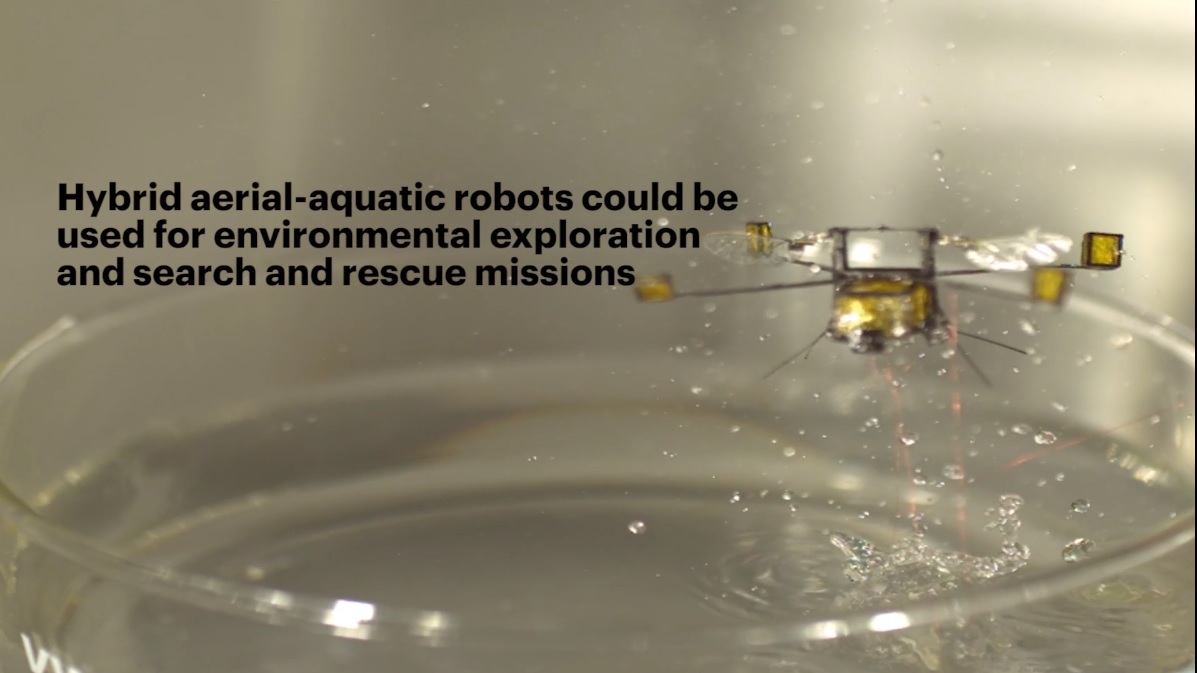 Robot de Harvard con capacidad de sumergirse en agua y volar