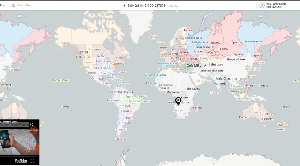 Mapa interactivo muestra qué canciones triunfan alrededor del mundo