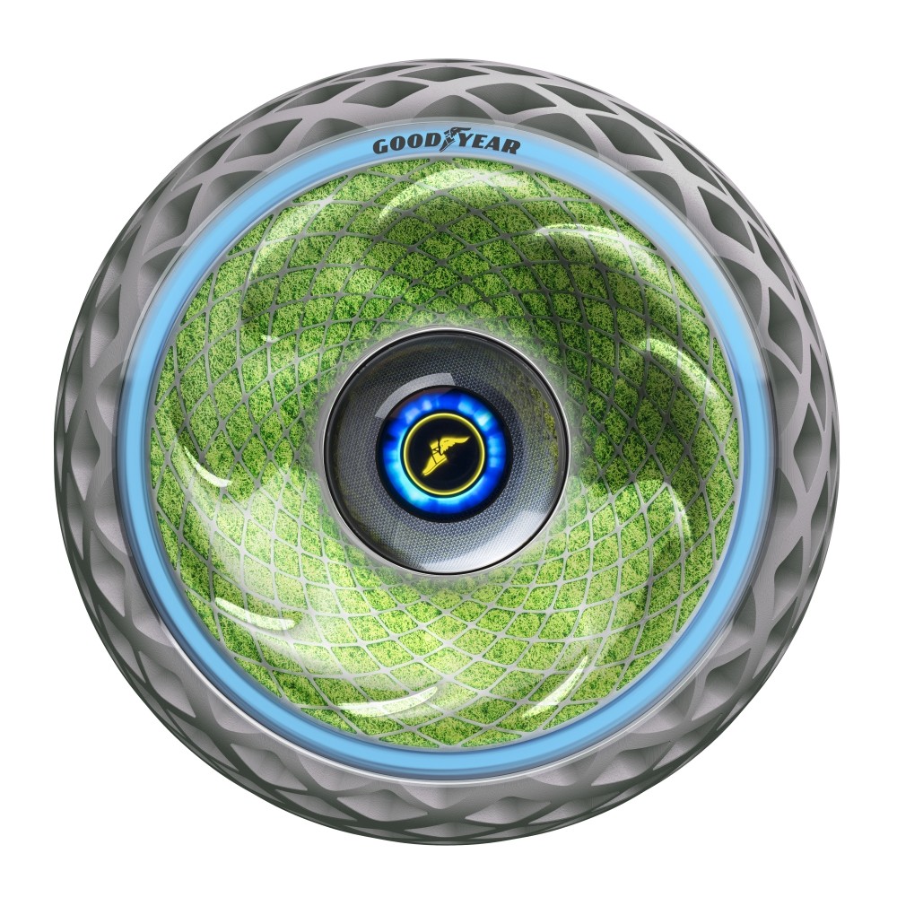 El neumático del futuro según Goodyear: musgo en sus ruedas para generar oxígeno y electricidad