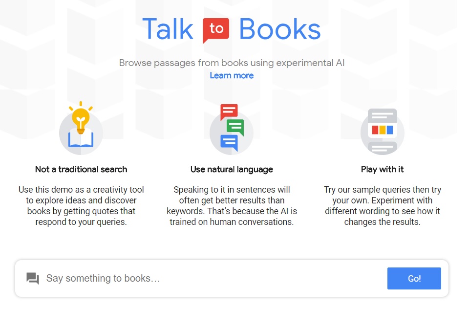 Experimento de inteligencia artificial de Google le hace hablar con libros