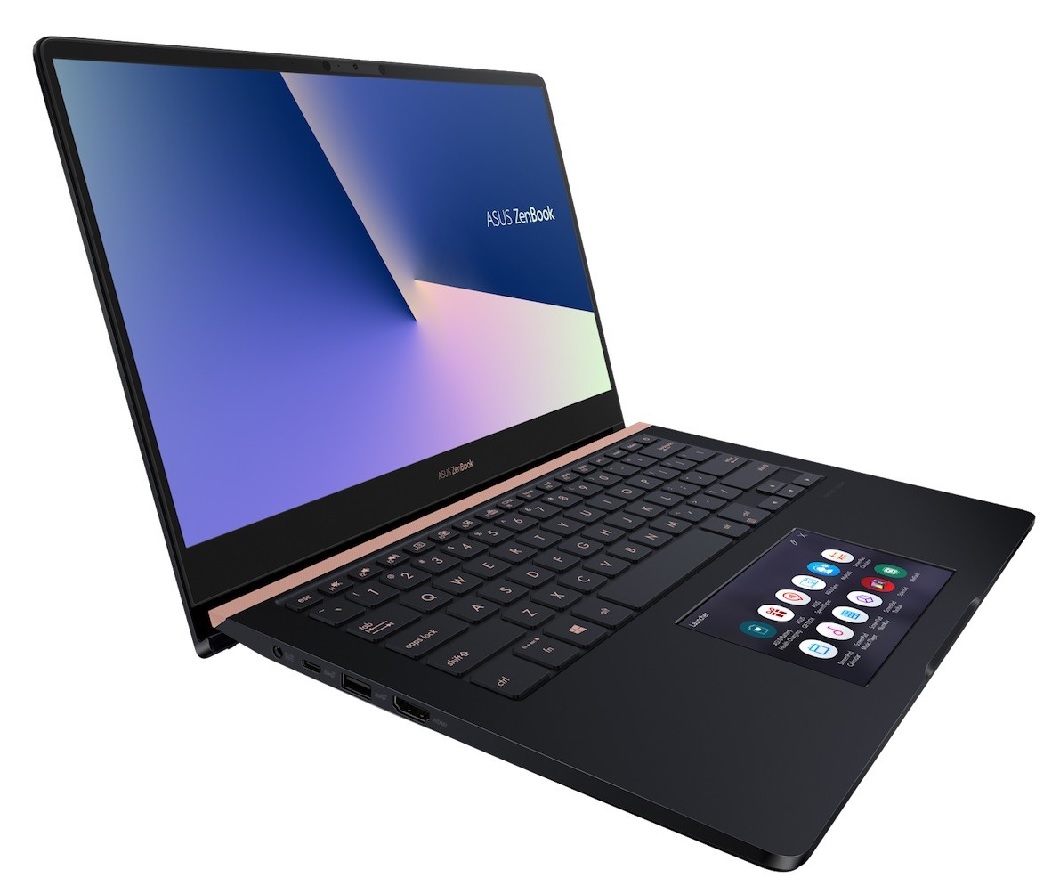 Laptop ZenBook Pro de ASUS, pantalla 4K de 15 pulgadas y una segunda en el trackpad a todo color y táctil