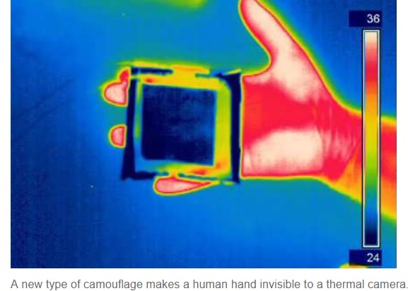 Nuevo tipo de camuflaje hace que una mano humana sea invisible para una cámara térmica