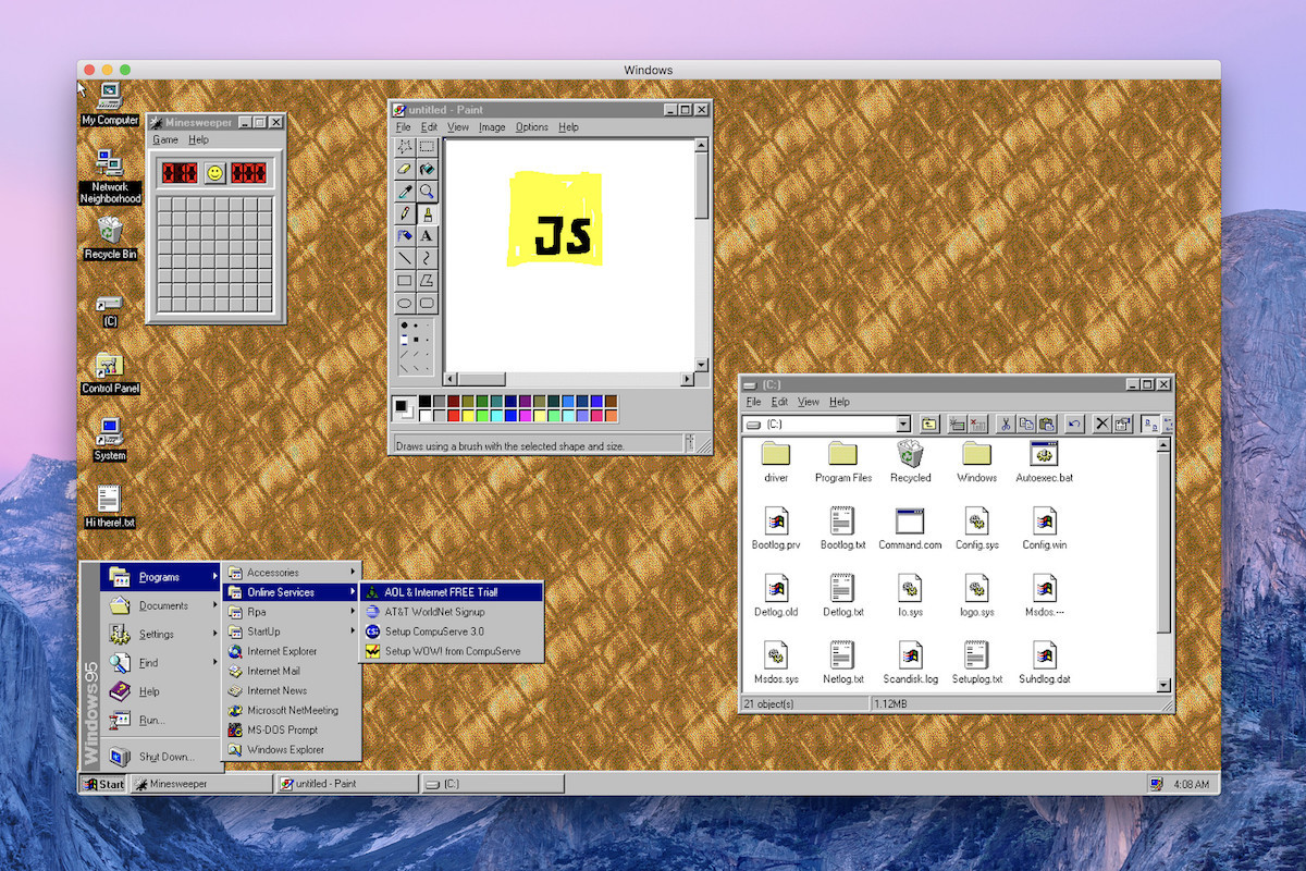 Windows 95 está de regreso, en forma de aplicación descargable y gratuita