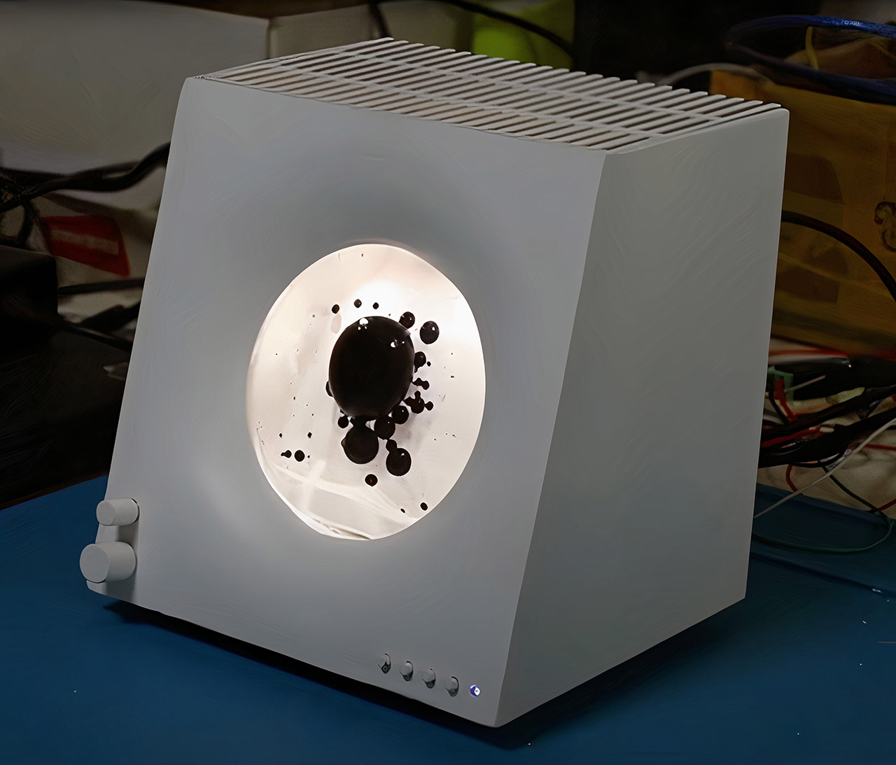 Lumière de rythme de musique ferrofluide, lampe de rythme de musique  ferrofluide dansante, compagnon de musique, changements de fluide  magnétique avec le son