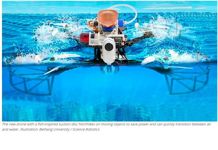Desarrollan dron para transiciones ultrarrápidas entre el aire y el agua