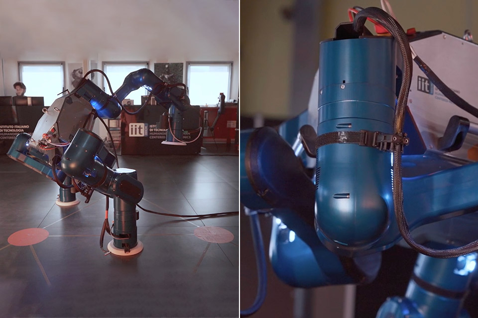 Robot de tres patas diseñado para manipular objetos en el espacio