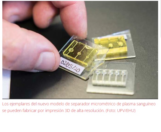 Imprimen en 3D separador microfluídico de plasma