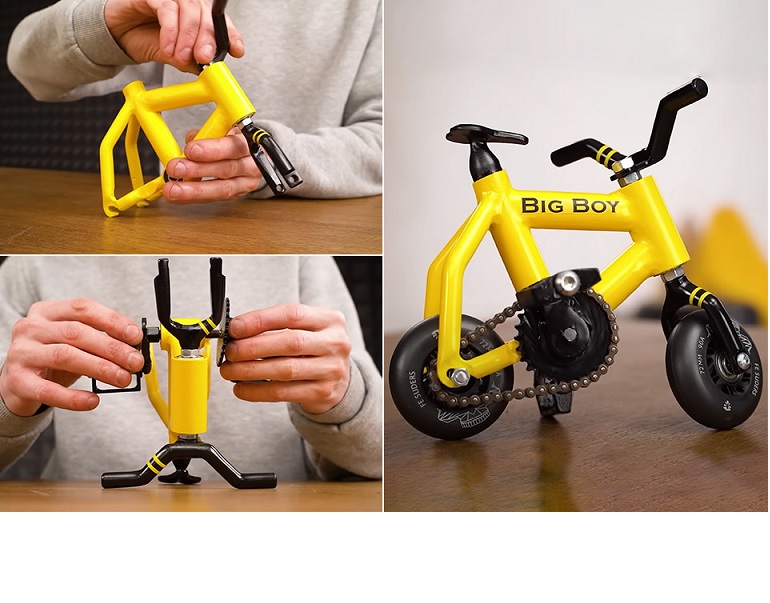 Inventan la bicicleta más pequeña del mundo que realmente se puede montar