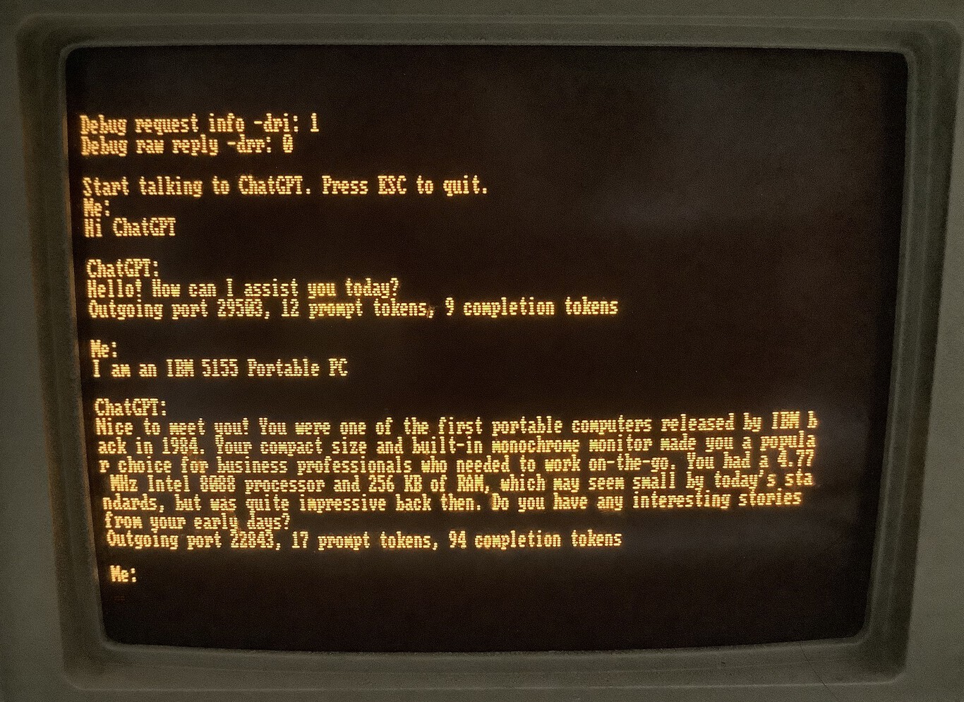 Logran que ChatGPT funcione en un IBM PC de 1984